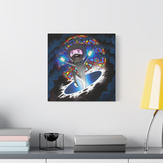 "Lucy in the Cathedral with Time Bracelets" Canvas Print